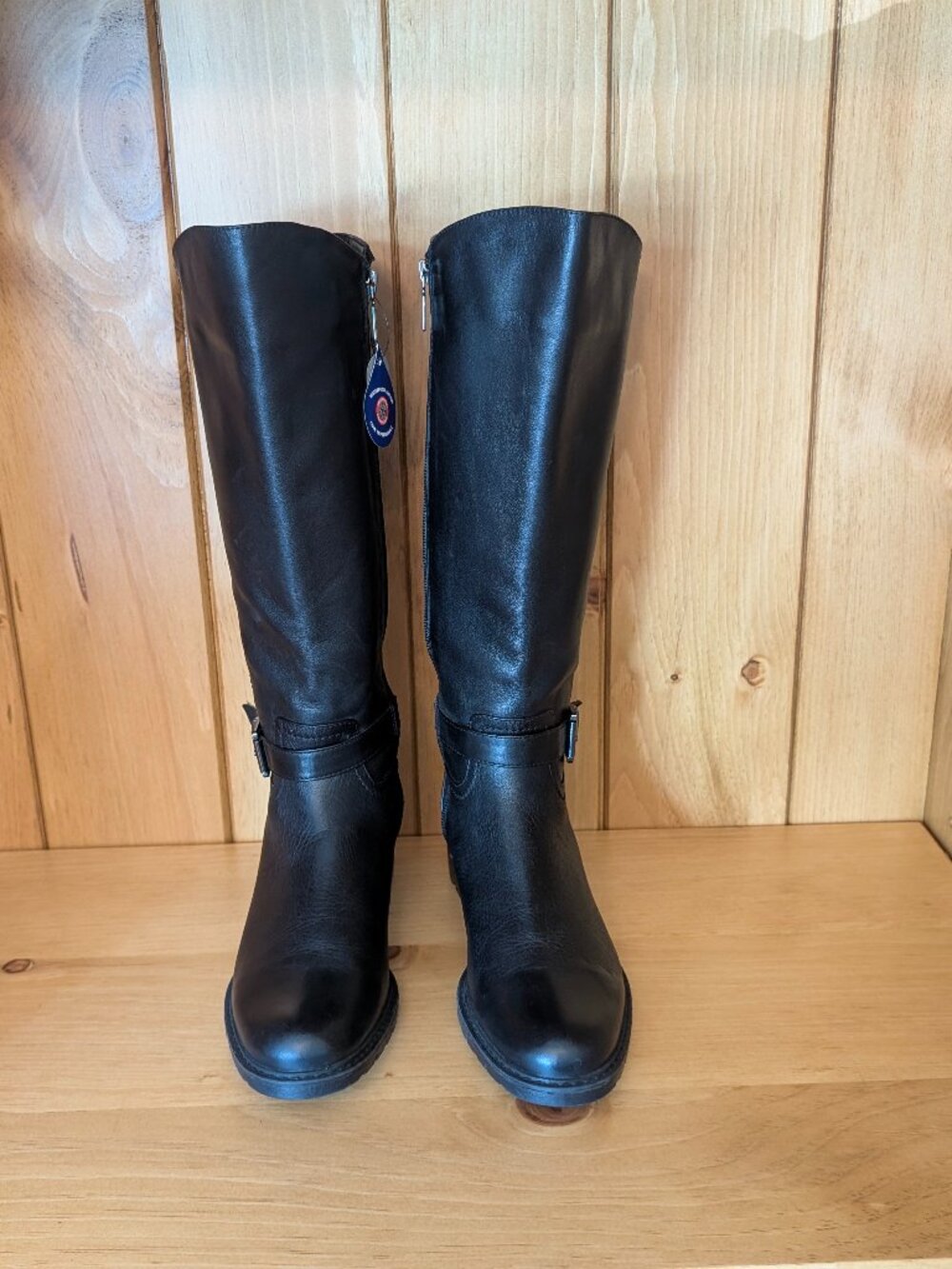 Blondo Canada Black Leather Tall Boots Women’s 8 Wide Waterproof New NWT